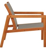 VidaXL Loungestoel massief eucalyptushout en textileen grijs