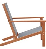 VidaXL Loungestoel massief eucalyptushout en textileen grijs