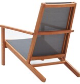 VidaXL Loungestoel massief eucalyptushout en textileen grijs