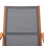 VidaXL Loungestoel massief eucalyptushout en textileen grijs