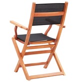 VidaXL Tuinstoelen inklapbaar 2 st eucalyptushout en textileen zwart