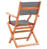 VidaXL Tuinstoelen inklapbaar 2 st eucalyptushout en textileen grijs