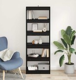 VidaXL Boekenkast Zwart eiken 60 x 30 x 166 cm Bewerkt hout