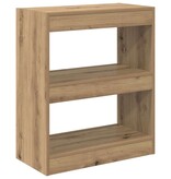 VidaXL Boekenkast artisanaal eikenkleurig 60 x 30 x 72 cm Bewerkt hout