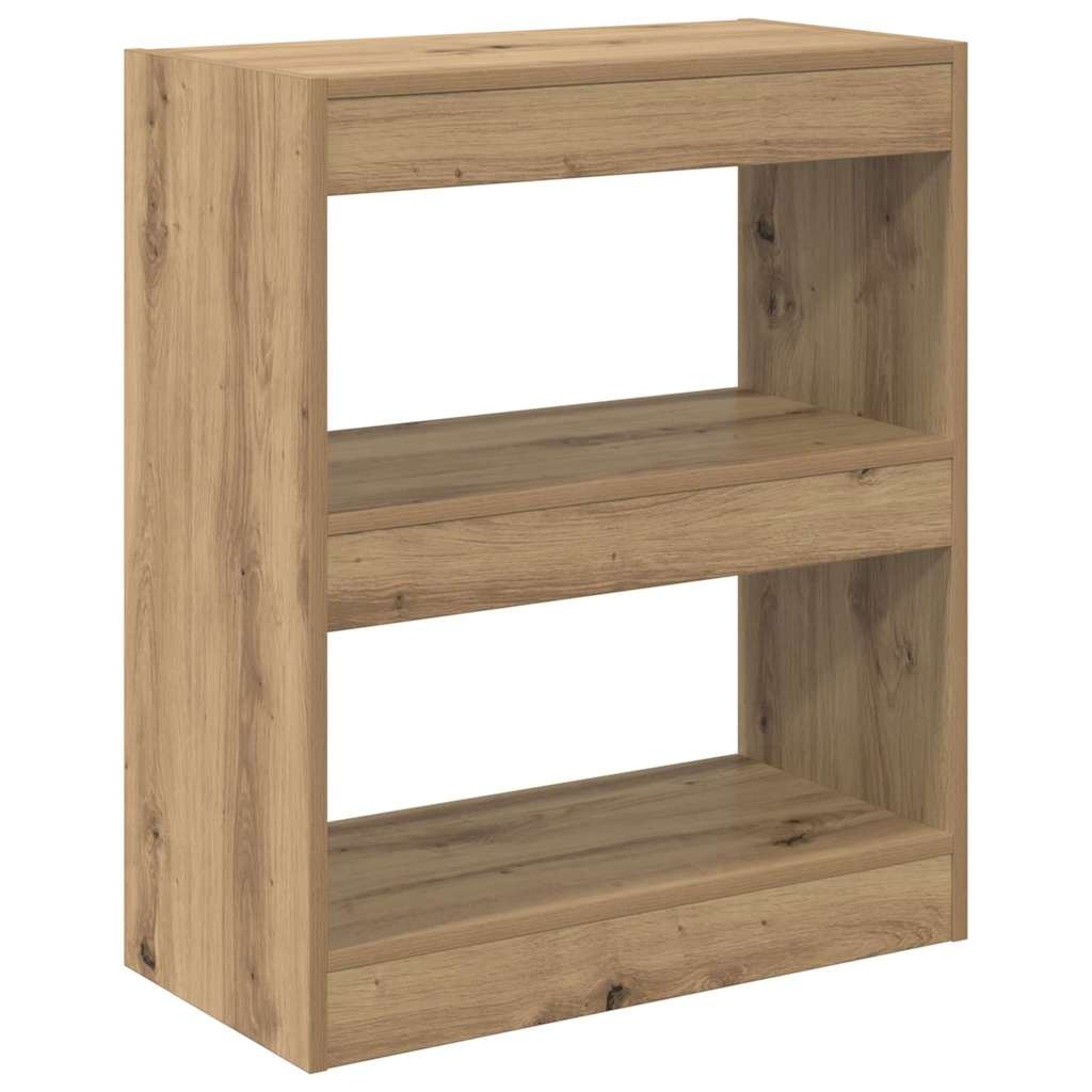 VidaXL Boekenkast artisanaal eikenkleurig 60 x 30 x 72 cm Bewerkt hout