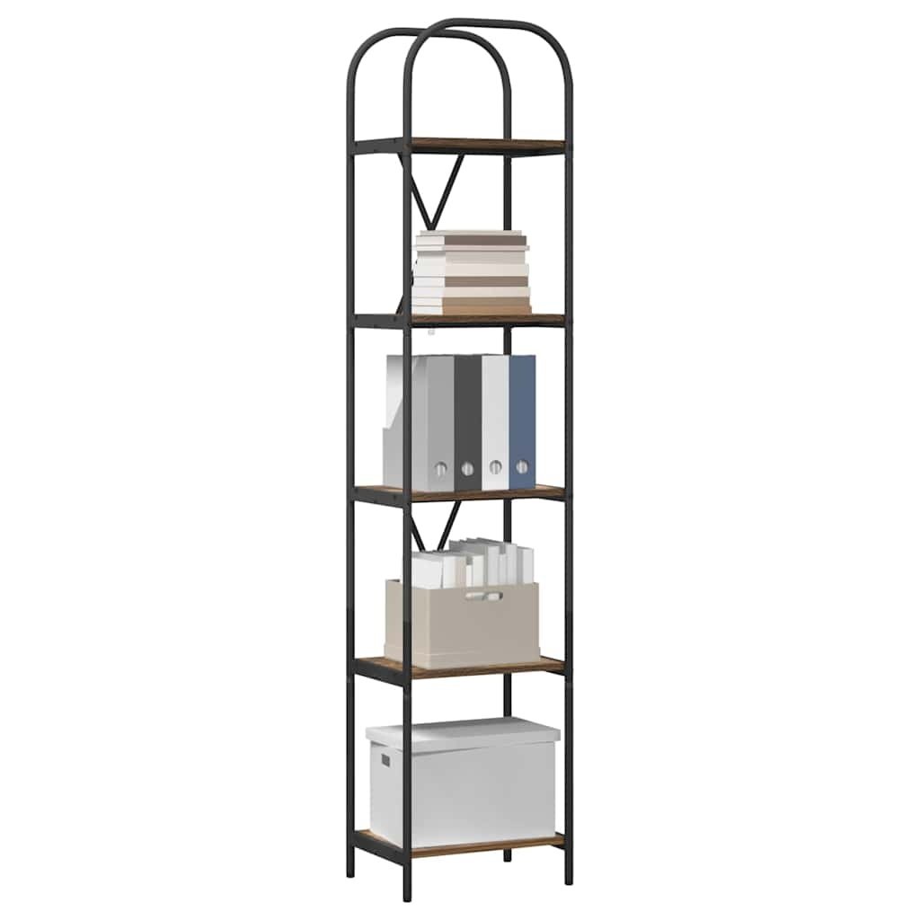 VidaXL Boekenkast Gerookt eiken 40 x 30 x 183 cm Bewerkt hout