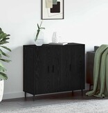 VidaXL Dressoir Zwart 90 x 34 x 80 cm Bewerkt hout