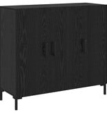 VidaXL Dressoir Zwart 90 x 34 x 80 cm Bewerkt hout
