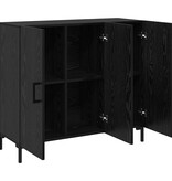 VidaXL Dressoir Zwart 90 x 34 x 80 cm Bewerkt hout