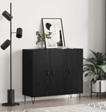 VidaXL Dressoir Zwart eiken 90 x 34 x 80 cm Bewerkt hout