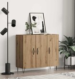 VidaXL Dressoir artisanaal eikenkleurig 90 x 34 x 80 cm Bewerkt hout