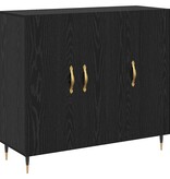 VidaXL Dressoir Zwart 90 x 34 x 80 cm Bewerkt hout