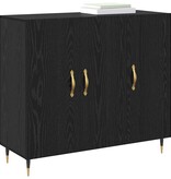 VidaXL Dressoir Zwart 90 x 34 x 80 cm Bewerkt hout