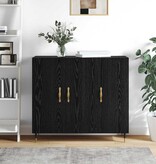 VidaXL Dressoir Zwart 90 x 34 x 80 cm Bewerkt hout
