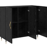 VidaXL Dressoir Zwart 90 x 34 x 80 cm Bewerkt hout