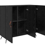 VidaXL Dressoir Zwart 90 x 34 x 80 cm Bewerkt hout