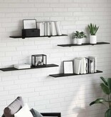 VidaXL Boekenplank Bord 4 pcs Zwart 100 x 20 x 1.5 cm Bewerkt hout