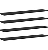 VidaXL Boekenplank Bord 4 pcs Zwart 100 x 20 x 1.5 cm Bewerkt hout