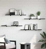 VidaXL Boekenplank Bord 4 pcs Zwart 100 x 20 x 1.5 cm Bewerkt hout