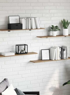 VidaXL Boekenplank Bord 4 pcs Bruin 100 x 20 x 1.5 cm Bewerkt hout