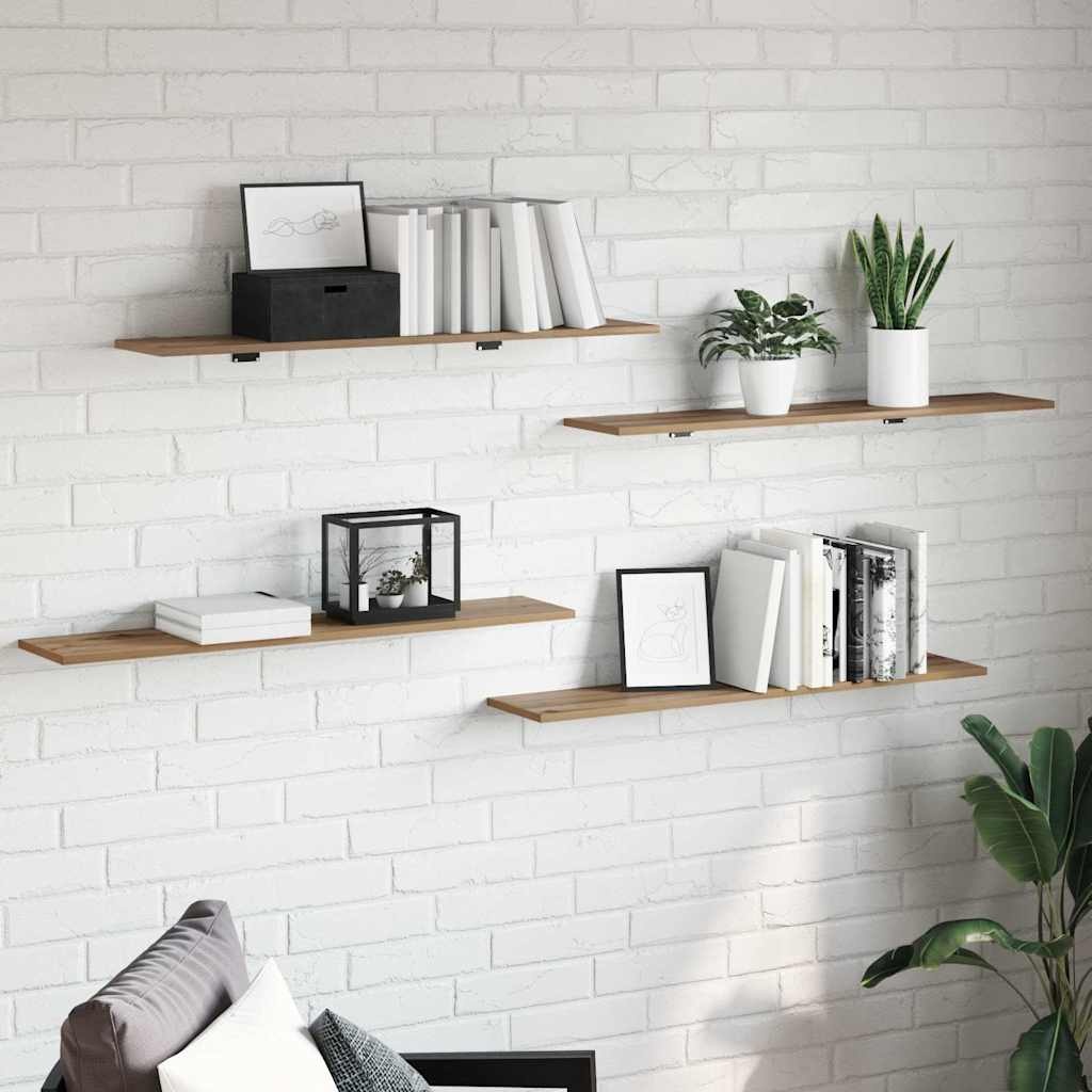 VidaXL Boekenplank Bord 4 pcs Bruin 100 x 20 x 1.5 cm Bewerkt hout