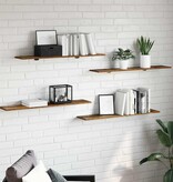 VidaXL Boekenplank Bord 4 pcs Bruin 100 x 20 x 1.5 cm Bewerkt hout