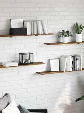 VidaXL Boekenplank Bord 4 pcs Bruin 100 x 20 x 1.5 cm Bewerkt hout