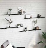 VidaXL Boekenplank Bord 4 pcs Zwart 100 x 10 x 1.5 cm Bewerkt hout