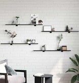 VidaXL Boekenplank Bord 4 pcs Zwart 100 x 10 x 1.5 cm Bewerkt hout