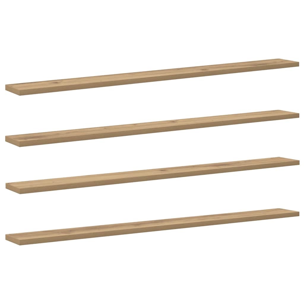 VidaXL Boekenplank Bord 4 pcs Bruin 100 x 10 x 1.5 cm Bewerkt hout