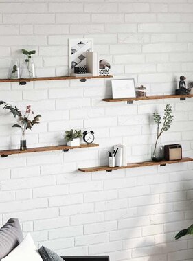 VidaXL Boekenplank Bord 4 pcs Bruin 100 x 10 x 1.5 cm Bewerkt hout