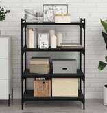 VidaXL Boekenplank Bord 4 pcs Zwart 80 x 40 x 1.5 cm Bewerkt hout
