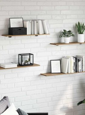 VidaXL Boekenplank Bord 4 pcs Bruin 80 x 20 x 1.5 cm Bewerkt hout