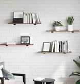 VidaXL Boekenplank Bord 4 pcs Bruin 80 x 20 x 1.5 cm Bewerkt hout