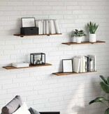 VidaXL Boekenplank Bord 4 pcs Bruin 80 x 20 x 1.5 cm Bewerkt hout