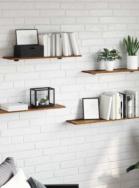 VidaXL Boekenplank Bord 4 pcs Bruin 80 x 20 x 1.5 cm Bewerkt hout