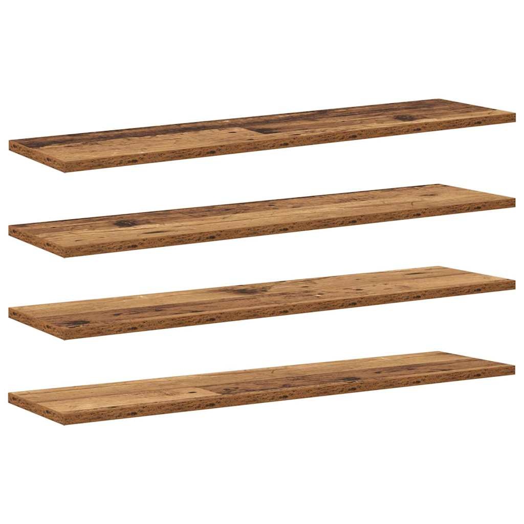 VidaXL Boekenplank Bord 4 pcs Bruin 80 x 20 x 1.5 cm Bewerkt hout