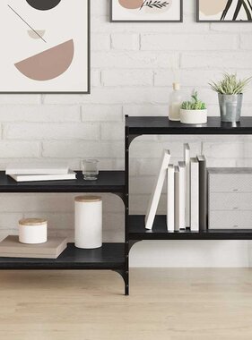 VidaXL Boekenplank Bord 4 pcs Zwart 60 x 40 x 1.5 cm Bewerkt hout