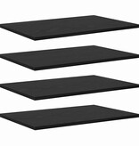VidaXL Boekenplank Bord 4 pcs Zwart 60 x 40 x 1.5 cm Bewerkt hout