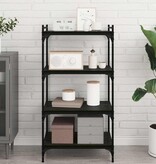 VidaXL Boekenplank Bord 4 pcs Zwart 60 x 40 x 1.5 cm Bewerkt hout