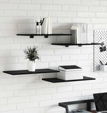 VidaXL Boekenplank Bord 4 pcs Zwart 60 x 30 x 1.5 cm Bewerkt hout