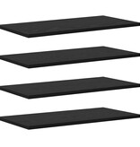 VidaXL Boekenplank Bord 4 pcs Zwart 60 x 30 x 1.5 cm Bewerkt hout