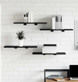 VidaXL Boekenplank Bord 4 pcs Zwart 60 x 30 x 1.5 cm Bewerkt hout