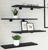 VidaXL Boekenplank Bord 4 pcs Zwart 60 x 20 x 1.5 cm Bewerkt hout