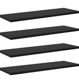 VidaXL Boekenplank Bord 4 pcs Zwart 60 x 20 x 1.5 cm Bewerkt hout