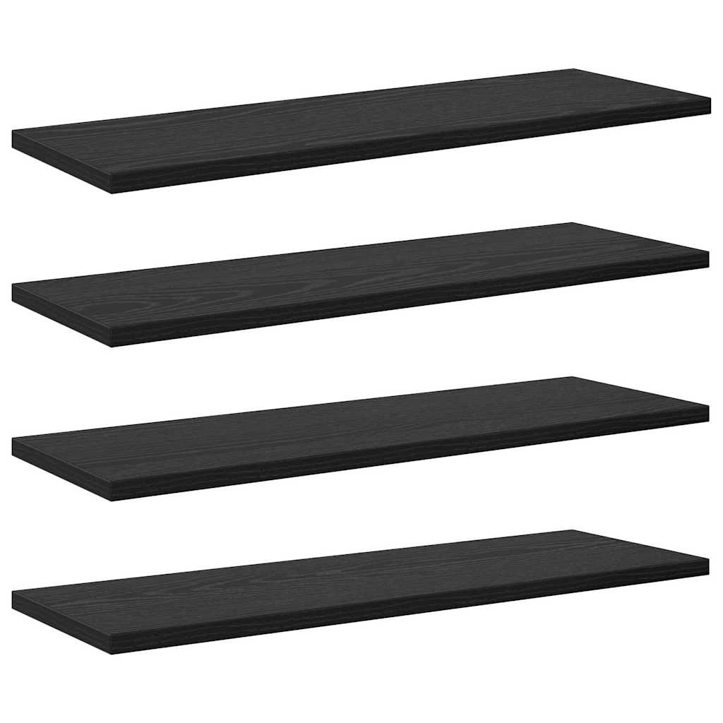 VidaXL Boekenplank Bord 4 pcs Zwart 60 x 20 x 1.5 cm Bewerkt hout