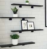 VidaXL Boekenplank Bord 4 pcs Zwart 60 x 10 x 1.5 cm Bewerkt hout