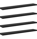 VidaXL Boekenplank Bord 4 pcs Zwart 60 x 10 x 1.5 cm Bewerkt hout