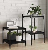 VidaXL Boekenplank Bord 4 pcs Zwart 40 x 40 x 1.5 cm Bewerkt hout