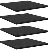VidaXL Boekenplank Bord 4 pcs Zwart 40 x 40 x 1.5 cm Bewerkt hout